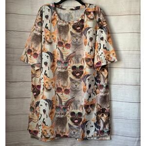 Secret Treasures Sleepwear Cat Dog Bunny Rabit Pajama Top Sleep Shirt Size L/XL